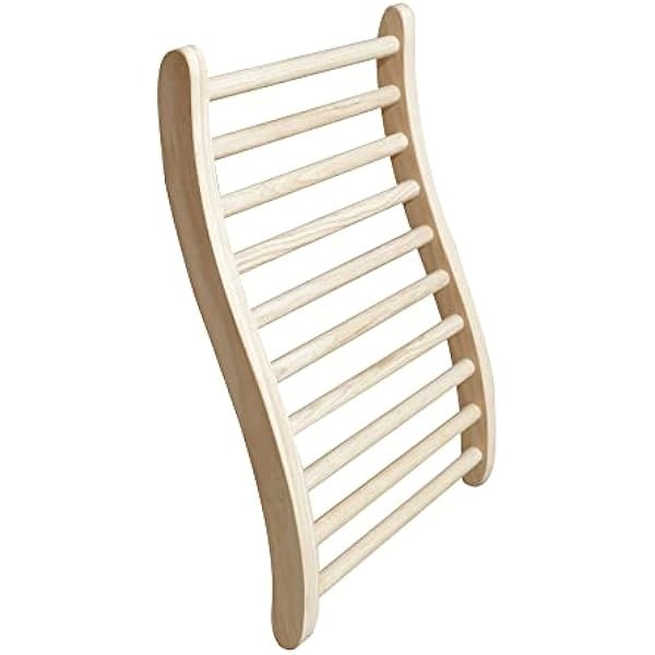 Sauna Backrest Infrared Natural Wooden Hemlock, S-Shape Support, 17"(W) x