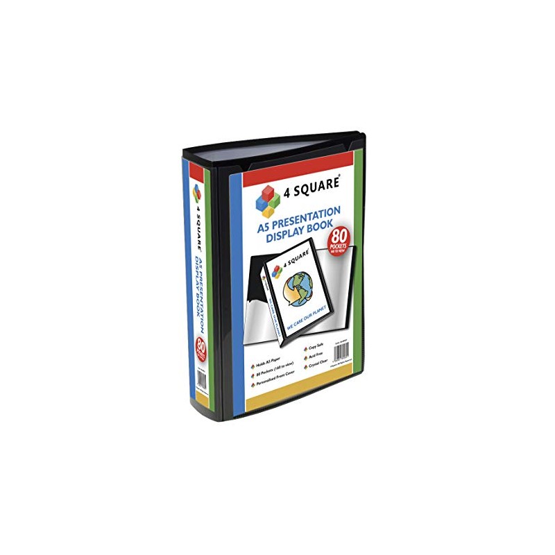 A5 Display Book - 80 Pockets (160 Sides) Black Presentation