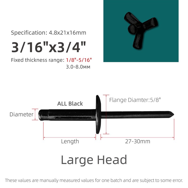 100pcs Trifold Rivets,Aluminum Alloy Folding Blind Rivets,Tri-fold Exploding Pop Rivets