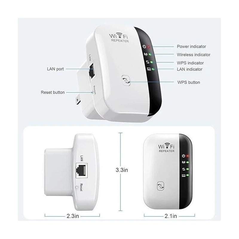 efunmodern NEW! WiFi Range Extender Internet Booster Wireless Signal Repeater