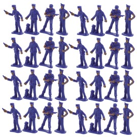 Toddmomy 50pcs Micro Police Figures Police Station Toys for Cop Simulation Tabletop Decorations Little Policemen Statues