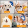 Ponpon 3PCS Dog Bath Brush with 4Pcs Toothbrush, Scrubber and