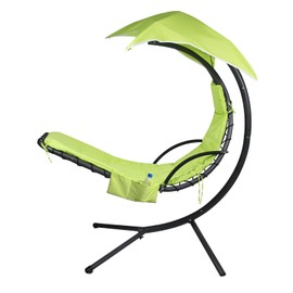 Outdoor Hanging Lounge Chair Replacement Cushion Cover and Umbrella Fabric, Made for Patio Curved Chaise Hammock Floating Swing Chair Pads, Waterproof Soft Fabric (Cushion Not Included), Green