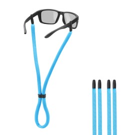 Omnful Eye Glasses Holder Floating Strap - Adjustable Sunglasses Strap Lanyard for Men Women - Eyeglass Strap Holders Around Neck - Eyewear Retainer Cord Rope String for Sport - (2pcs Blue)