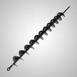 2in Wide 24in Long Metal Earth Auger Drill Bit, Steel Auger Bit DIY Auger with 3/8 Non-Slip Hex Drive for Planting Trees and Bedding, Gardening