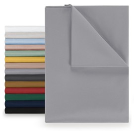 Blumtal Flat Sheet 160 x 275 cm - Easy care bed sheet made from soft brushed microfibre fabric, no elastic, grey
