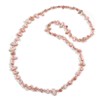 Avalaya Long Pastel Pink Shell Nugget and Pink Faceted Glass