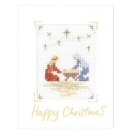 Lifetime Samplers & Decorative Textiles Nativity Xmas Card - Complete Cross Stitch kit on 16 aida