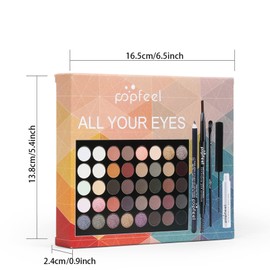 RoseFlower Make-up Set Women Professional Makeup Set Teenager Girls Vanity Case Cosmetic Makeup Palettes Eyeshadow with Portable Travel - A