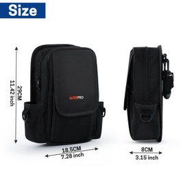 WISEPRO Zippered Tech Tool Pouch, Waterproof 600D Electricians Technician Tool Bag with Handle, Electrician's Tool Pouch for Electrician, Carpenter, Mechanical