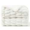 DREAMNINE Luxe Thick Fluffy Ruched Faux Rabbit Fur Throw Blanket