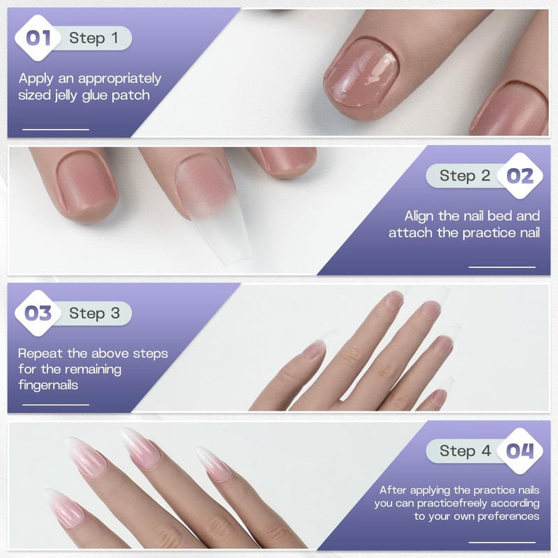 Practice Hand for Acrylic Nails, Flexible Bendable Fake Hand with