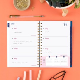 Cambridge Planner 2024-2025 Academic, EttaVee Weekly & Monthly, 5-1/2" x 8-1/2", Small, Leaf (EV17-200A)