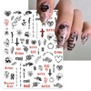 IDDFEVE Snake Nail Art Stickers - Gothic Black Skull Self-Adhesive