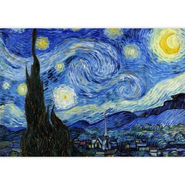 IDEA4WALL Wall Murals for Bedroom Starry Night by Van Gogh Famous Paintings Large Removable Wallpaper Peel and Stick Wall Stickers - 100x144 inches