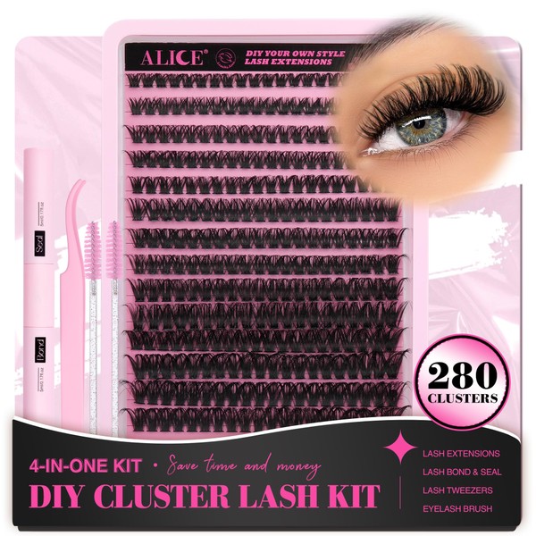 DIY Eyelash Extension Kit D Curl Fluffy Wispy Lash Clusters
