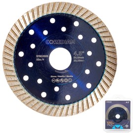 COREDIAM 4.5 Inch Diamond Blade, Diamond Turbo Blade, for Cutting Granite, Marble and Other Stones, Wet/Dry Cut, 7/8" Arbor