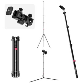 ULANZI TT43 II Light Stand, 86.61" Lightweight Reverse-Folding Tripod with Quick-Release Tilt Head, 8.8lb Load, Detachable Center Column as Boom Pole, for Studio Photography Video Live Streaming