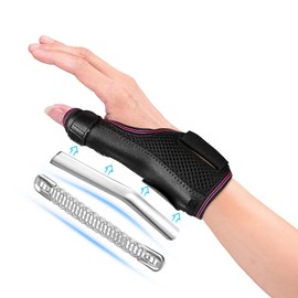 Fasola Reversible Thumb Brace for Right & Left, Thumb Splint with Two Metal Splints, Rhizarthrosis Thumb Bandage for Arthritis, Tendonitis, Sprains - S