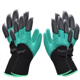 RZJZGZ 2 Pairs Garden Gloves with Claws for Women and Men Both Hands Gardening Work Gloves Garden Gloves Yard Work Safe Gloves for Easy Digging Planting