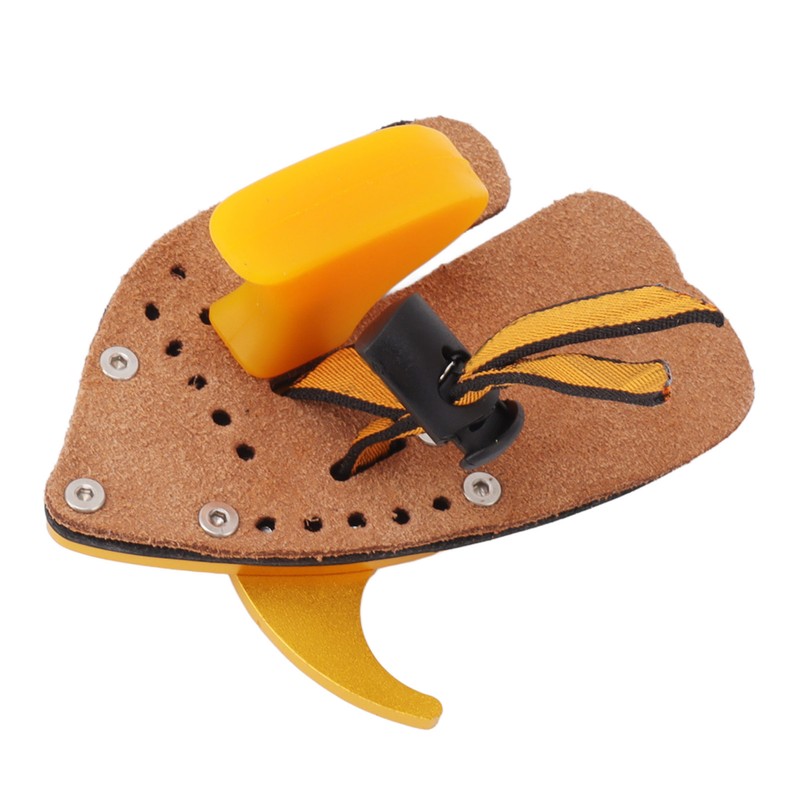 Shooting Tabs Golden Gold and Black Leather Archery Finger Guard