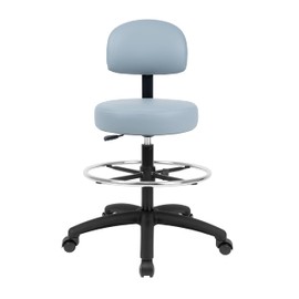 Chair Master Adjustable Chair/Stool for Exam Rooms, Labs, Doctor and Dentist Offices. Easy to Clean! 24"-34" Seat Height. 18" Foot Ring (Self Braking, Gray)