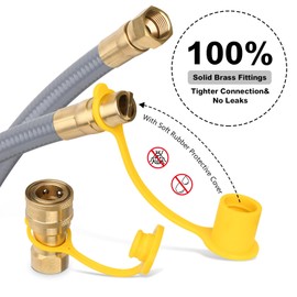 Larrik Natural Gas Hose 1/2 Inch 10Ft, Natural Gas Line Hose for Blackstone Griddle, with Quick Connect Fittings, Use for Grill,Patio Heater,Pizza Oven,BBQ Conversion, CSA