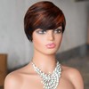 Mysyty Orange Short Bob Wig Human Hair Pixie Cut wigs