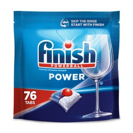 Finish Finish Power Dishwasher Pods, No Pre-Rinse Dishwasher Detergent Soap For Deep Clean & Shine with Degreasing Power, 76 Count