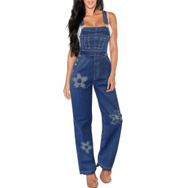 Womens Stretch Denim Overalls PVJ6041 MEDIUM WAS L