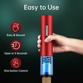 UNICHERRY Electric Wine Opener with Foil Cutter, Vacuum Stoppers, and Pourer - A Must-Have for Men and Women, Effortlessly Open Your Wine - Perfect for Home, Bar, Party, and Gifting