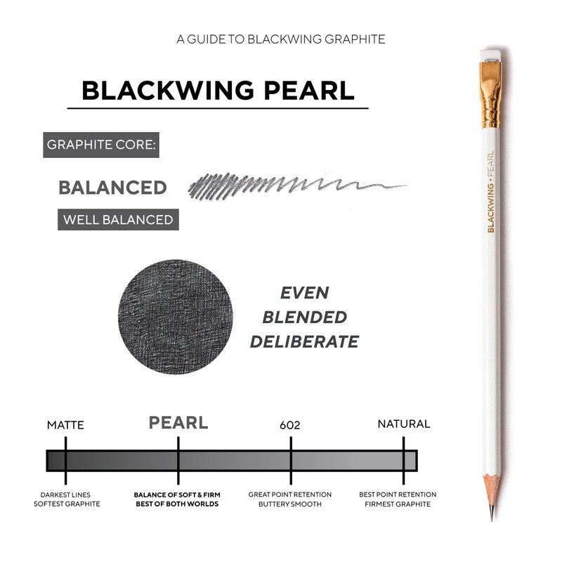Blackwing Pearl Pencils - 12 Count, Incense-cedar, Premium Japanese Graphite,