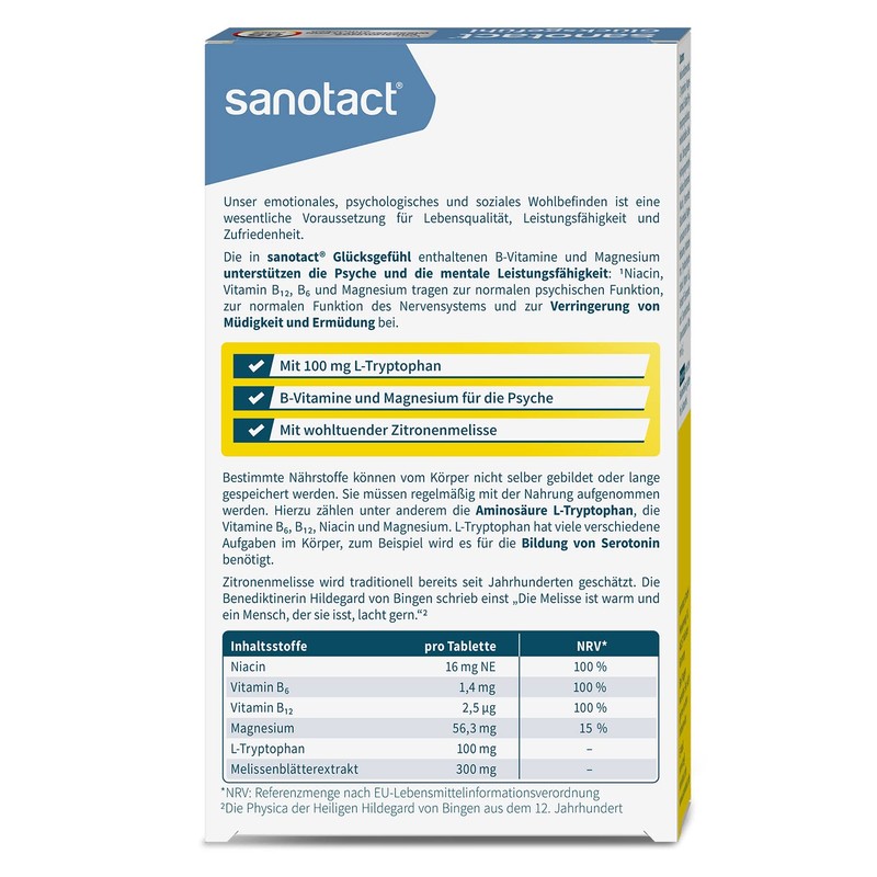 sanotact Happiness (20 Tablets) • Natural Mood Enhancer High Dose