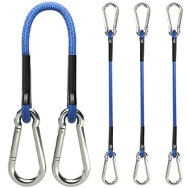 sprookber 12 Inch Bungee Cords with Stainless Steel Carabiner, Heavy Duty Strong Bungee Cords for Camping, Tarps, Bike Rack, Hand Carts etc, Set of 4