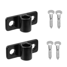 Antrader 304 Stainless Steel Gate Hinges,2Pcs Black Wall Mount Gate Hinge for Fence Gate,Fit 5/8" Pin Fence Post Hinge (Horizontal Installation)