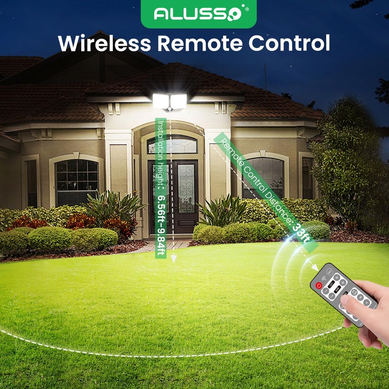 ALUSSO® Solar Lights Outdoor Waterproof Motion Sensor, Dimmable 3000K-6500K Changeable
