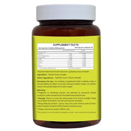 HERBAL HILLS Barley Grass Tablets 120 Count Vegan Friendly Superfood