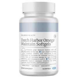 Big Bold Health Dutch Harbor Omega Maintain Softgels - Premium Alaskan Cod Liver Oil (120 Count) - Sustainably Sourced Omega-3 Supplement with EPA, DHA, DPA - Natural Vitamins A & D - MSC Certified