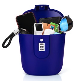 Ohok Portable Anti-Theft Lock Box, Portable Security Lock Bag, Mobile Travel Safe & Beach Safe with Numbers Lock for Beach, Camping, Travel, Sports, Shopping (Blue)