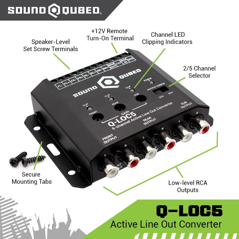 SoundQubed Active 5-Channel Car Audio Line Out Convertor - High