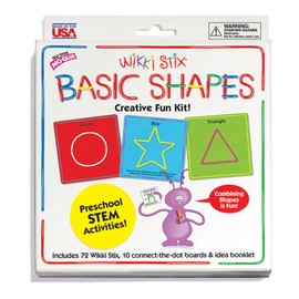 Wikki Stix Basic Shapes Kit Helps Kids Learn Individual Shapes and How to Combine Shapes with Colorful, Hands-on Fun Activities, Made in The USA