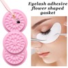 200 PCS Pink Flower Shape False Eyelashes Glue Holders Disposable