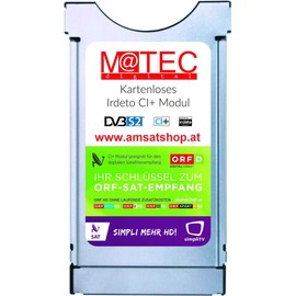 ORF DIGITAL DIREKT Irdeto CI+ Module for Satellite (Cardless, No Card Required) with 3 Months SimpliTV, Only Suitable for Austria, for CI+ TVs and Sat Receivers, 5 Years for Directorial