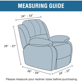H.VERSAILTEX Stretch Recliner Couch Cover Recliner Chair Cover Breathable Furniture Cover 1-Piece Fleece Recliner Protector Anti-Slip Recliner Chair Slipcover Feature Skin Friendly Fabric, Stone Blue