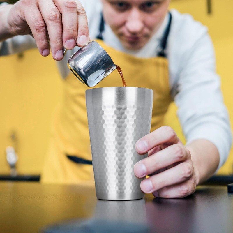 Beasea Stainless Steel Cups 15 oz, 4 Pack Large Stackable