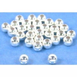 FindingKing 30 Ball Beads Round Sterling Silver Beading Parts 2.5mm