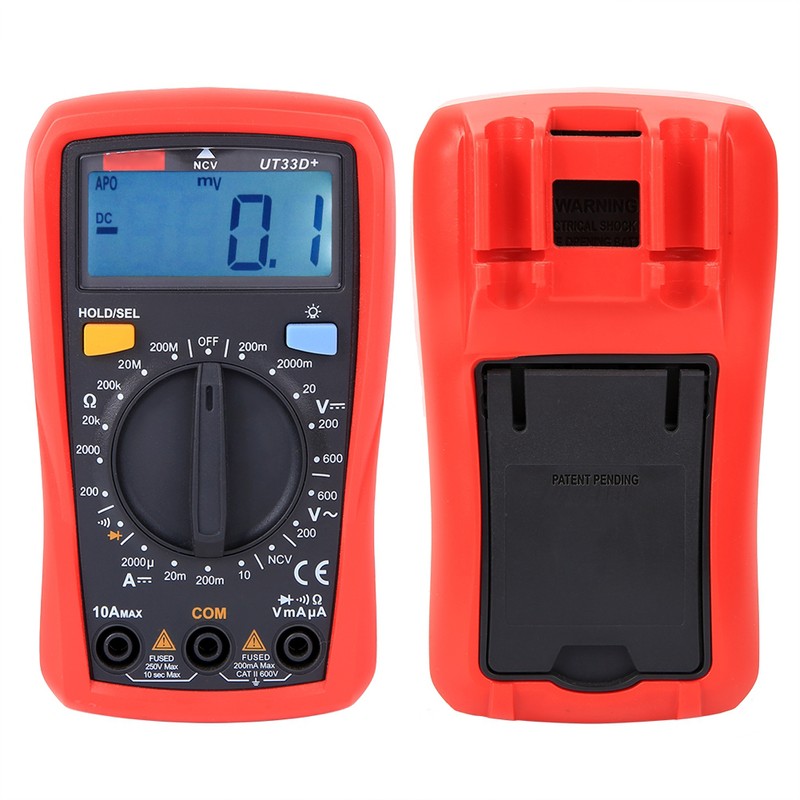 UT33dMultimeter Portable Plastic Large Screen Digital Ammeter Electrician Tools Dc