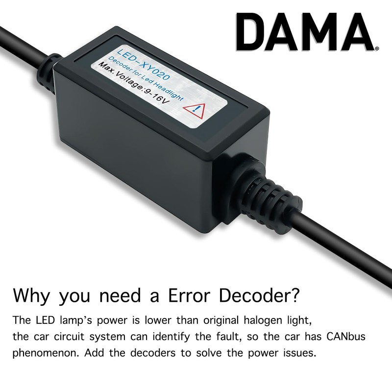 DAMA H7 LED Headlight CANbus Anti-Flicker Error Free/Error Canceller/Flickering Resistor