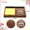 FOUGSTA Fun Office Decor - Wooden Notepad Pen Holder With