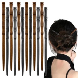 12 Stücke Retro Wooden Haarstab Holz Haarstäbchen Bambus Form Haarhalter Handgefertigte Geschnitzte Haarstab Natürliche Haar Stäbchen Retro Haarnadel Für Langes Diy Haar Styling Frauen
